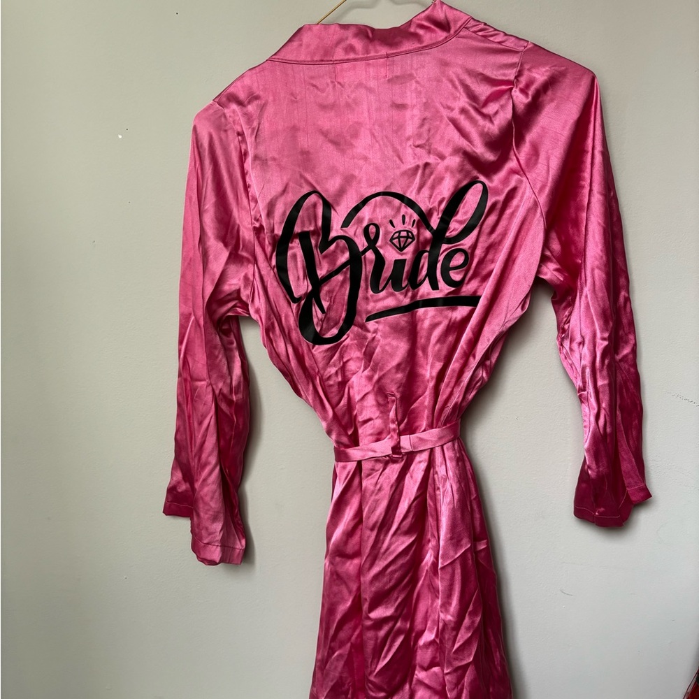 Pink Satin Bride Robe